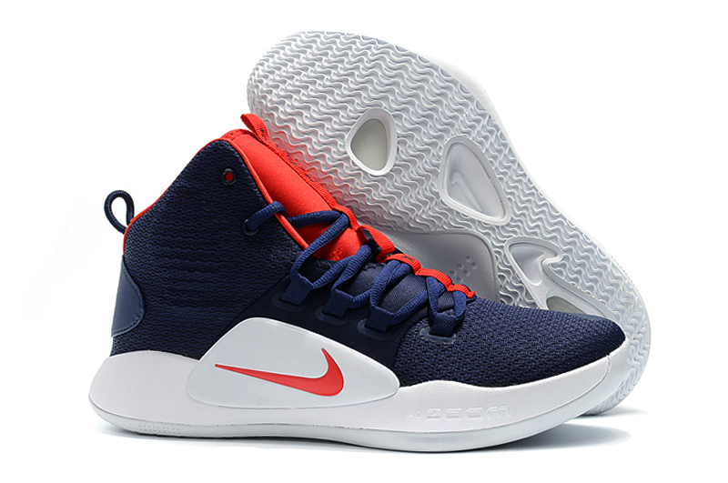Men Nike Hyperdunk X EP Deep Blue Red Shoes - Click Image to Close